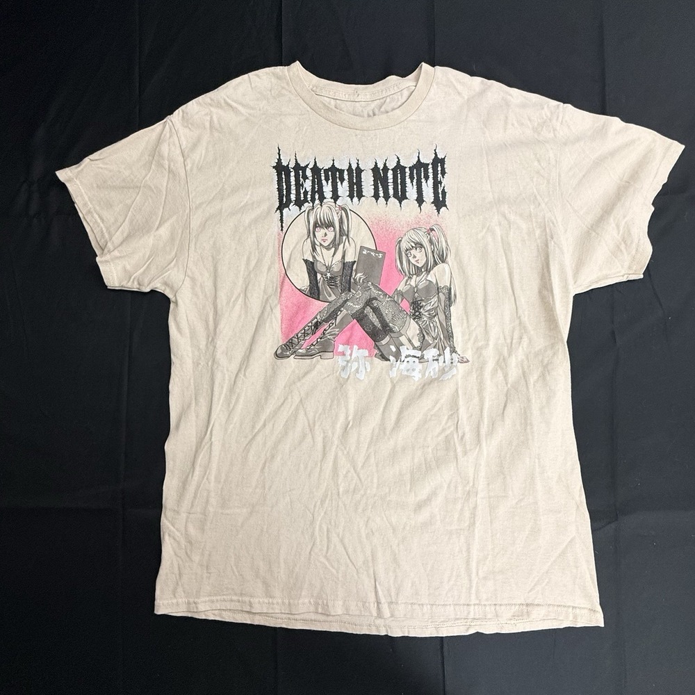 Misa Amane Death Note Anime T-Shirt Size XL Beige Pink